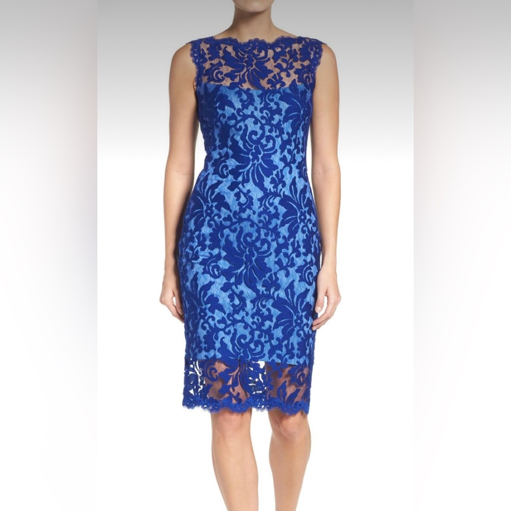Tadashi Shoji Embroidered Lace Sheath Dress